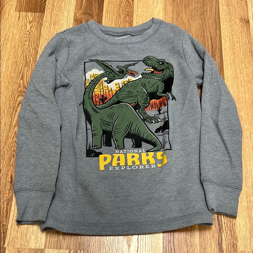 Jumping Beans Sz 5 Thermal Long-sleeved Dinosaur Tee